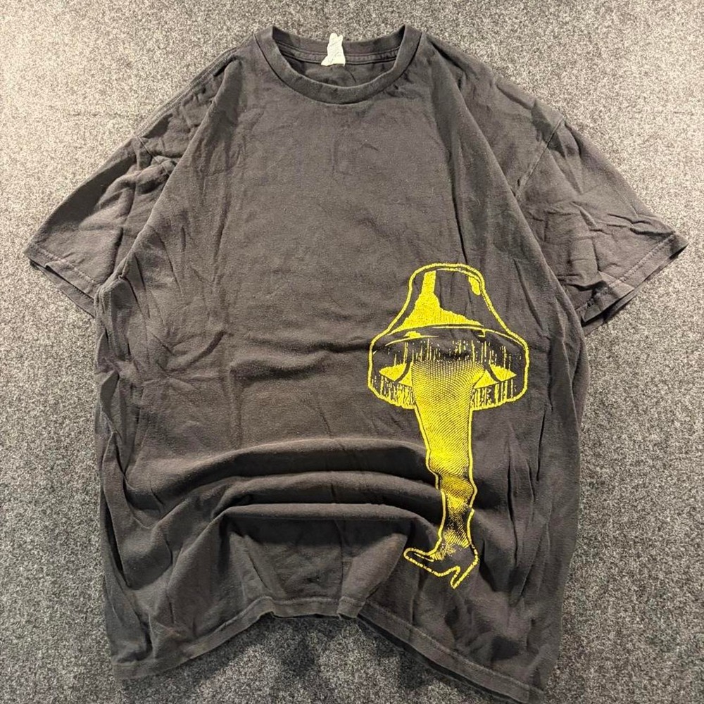 Vintage Delta Pro Weight A Christmas Story Leg Lamp T Shirt Mens XL Black Grey